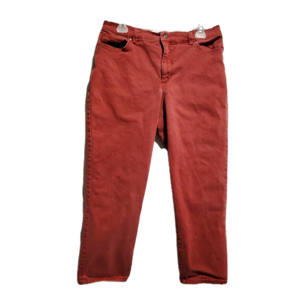 Gloria Vanerbilt Amanda Jeans Womens Size 14short Missy Red Straight Leg